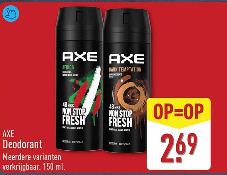 AXE Deodorant Meerdere varianten verkrijgbaar. 150 ml. OP=OP