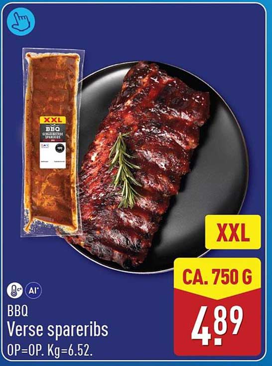BBQ Verse spareribs XXL CA. 750 G