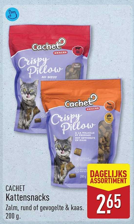 CACHET Kattensnacks Zalm, rund of gevogelte & kaas. 200 g.