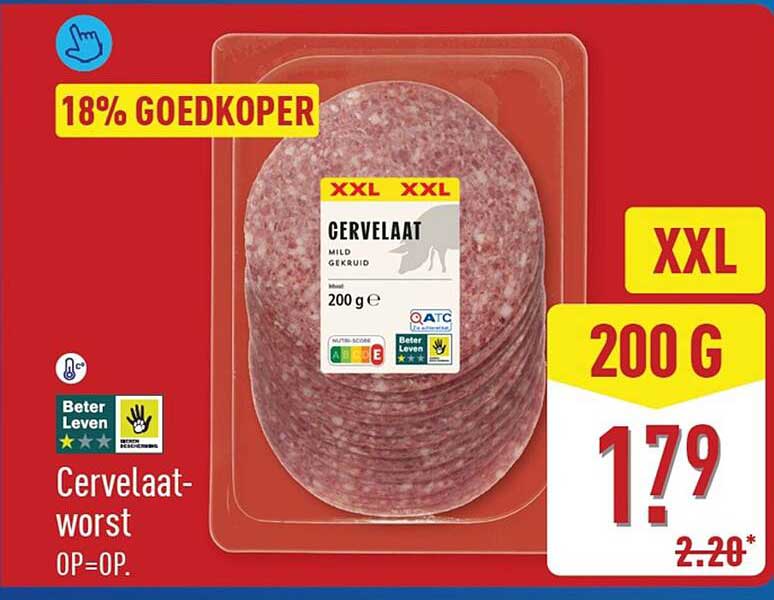 Cervelaat-worst XXL 200 g 18% goedkoper