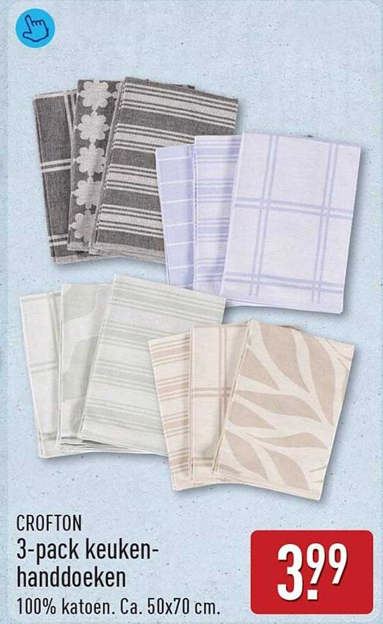 CROFTON 3-pack keuken-handdoeken