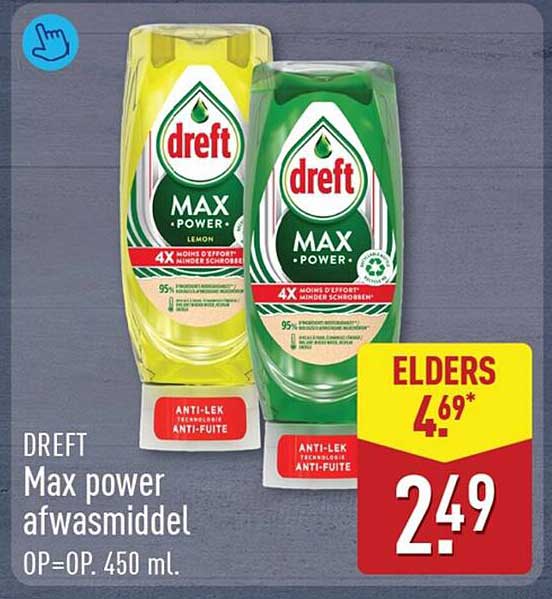 DREFT Max power afwasmiddel OP=OP. 450 ml.