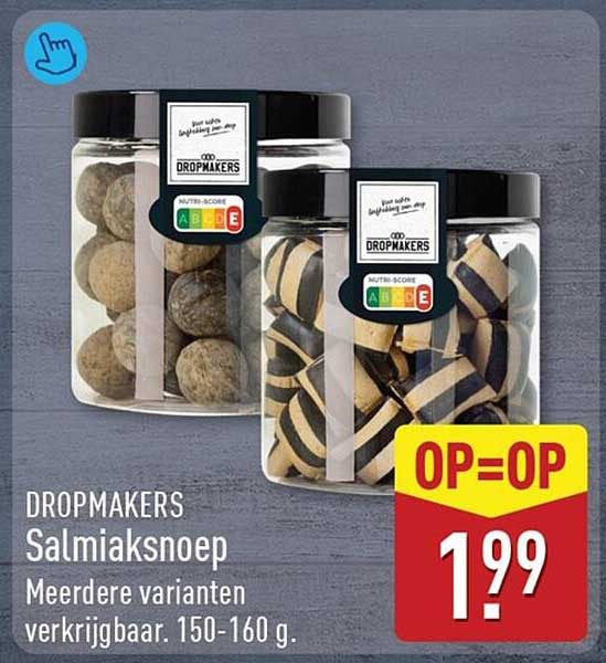 DROPMAKERS Salmiaksnoep Meerdere varianten verkrijgbaar. 150-160 g. OP=OP
