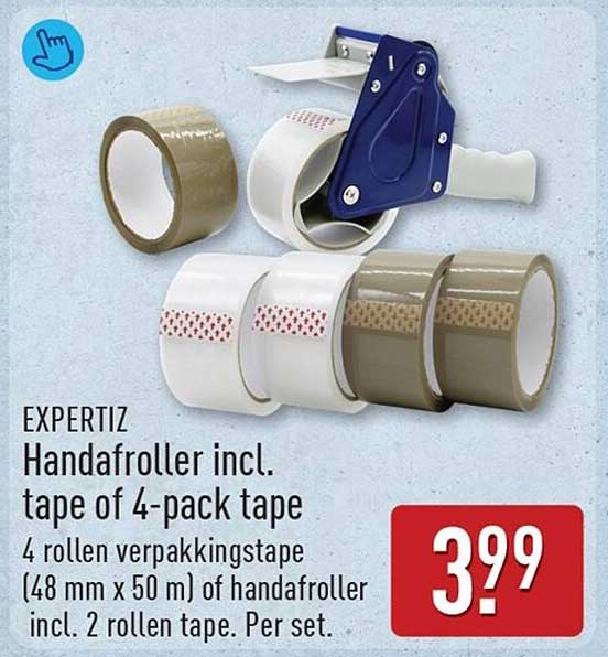 EXPERTIZ Handafroller incl. tape of 4-pack tape