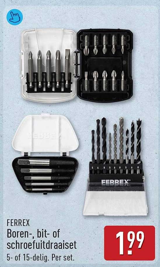FERREX Boren-, bit- of schroevendraaier set