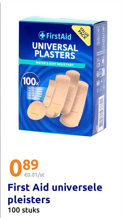 First Aid universele pleisters 100 stuks