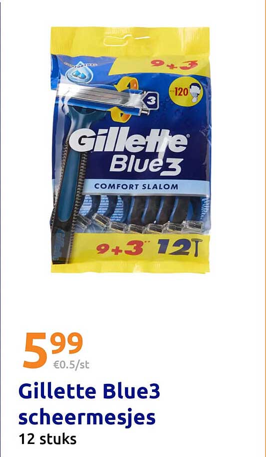 Gillette Blue3 scheermesjes 12 stuks 9+3