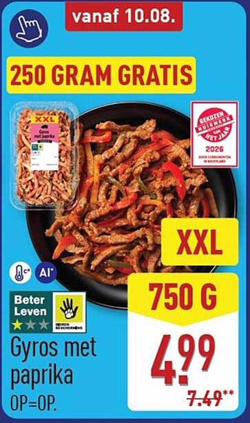 Gyuros met paprika XXL 750 g 250 gram gratis