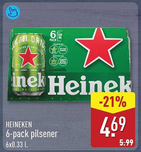 HEINEKEN 6-pack pilsener 6x0.33 l.
