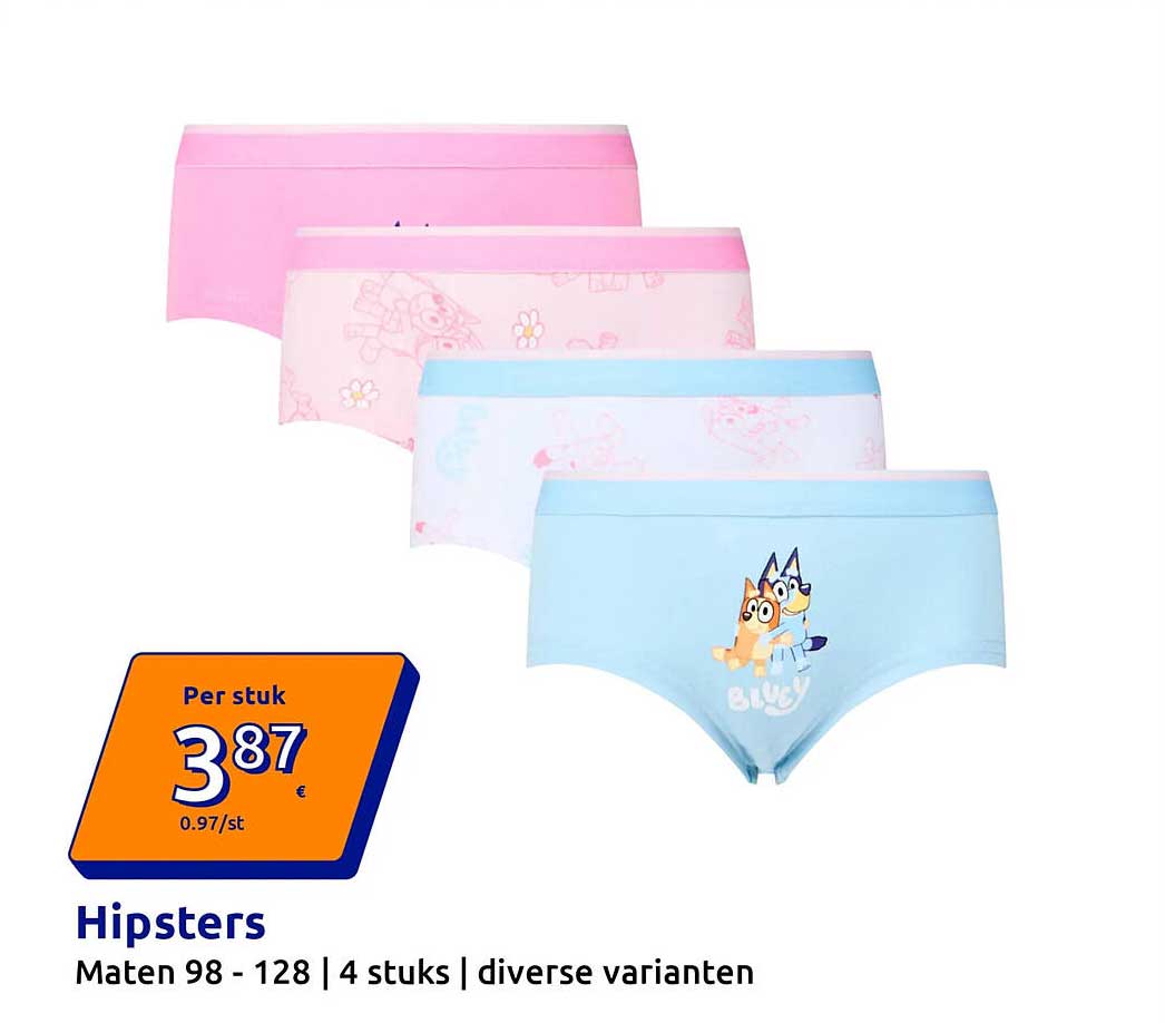 Hipsters Maten 98 - 128 | 4 stuks | diverse varianten