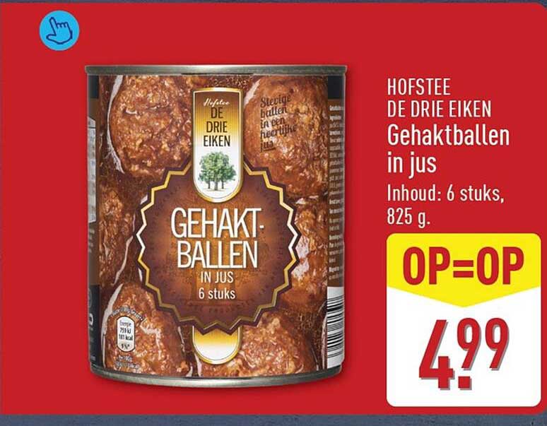 HOFSTEE DE DRIE EIKEN Gehaktballen in jus