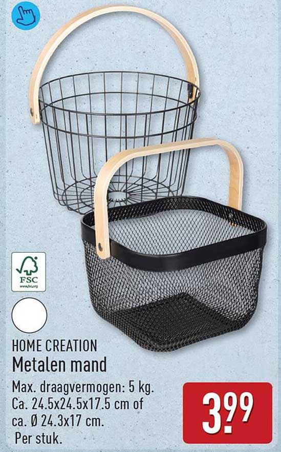 HOME CREATION Metalen mand