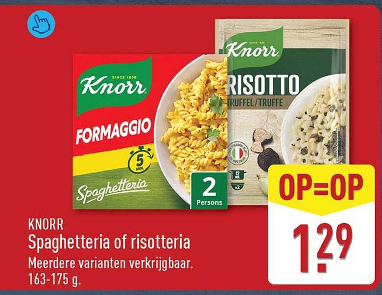 KNORR Spaghetteria of risotteria Meerdere varianten verkrijgbaar. 163-175 g. OP=OP