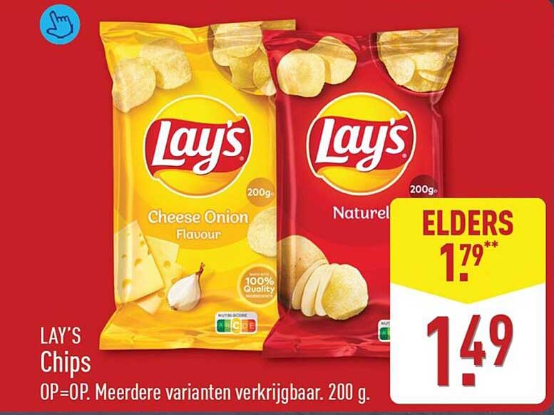 LAY'S Chips OP=OP. Meerdere varianten verkrijgbaar. 200 g.