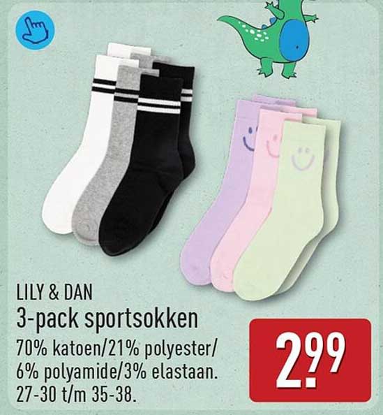 LILY & DAN 3-pack sportsokken