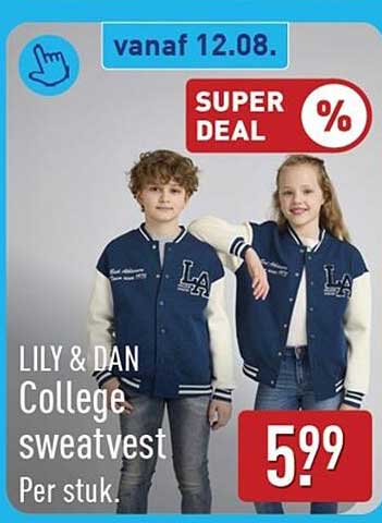 LILY & DAN College sweatvest Per stuk.