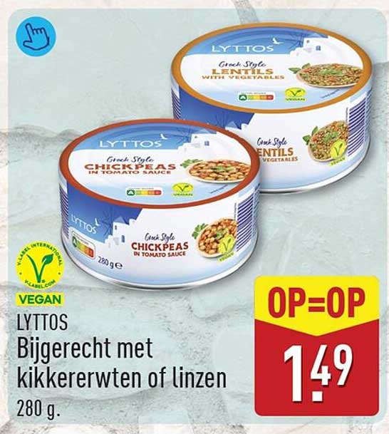 LYTTOS Bijgerecht met kikkererwten of linzen 280 g. OP=OP