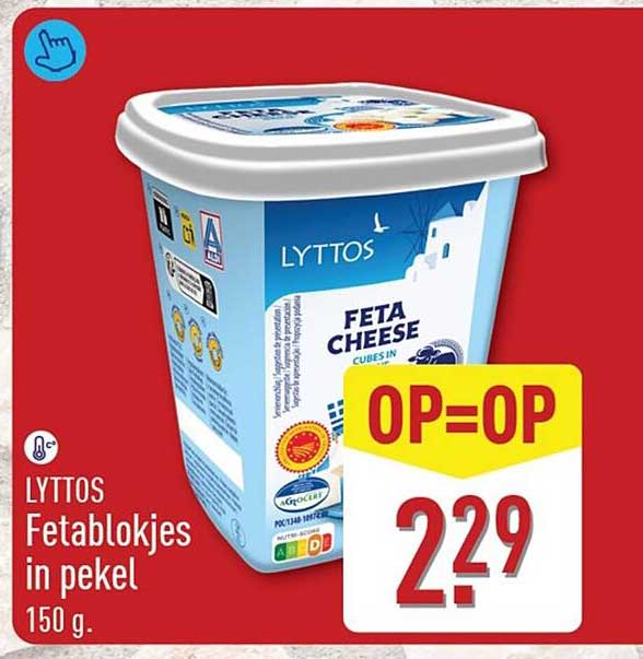 LYTTOS Fetablokjes in pekel 150 g. OP=OP