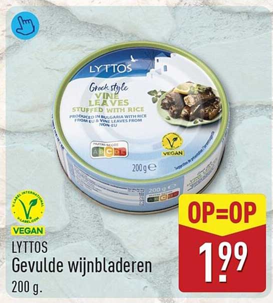LYTTOS Gevulde wijnbladeren 200 g. OP=OP