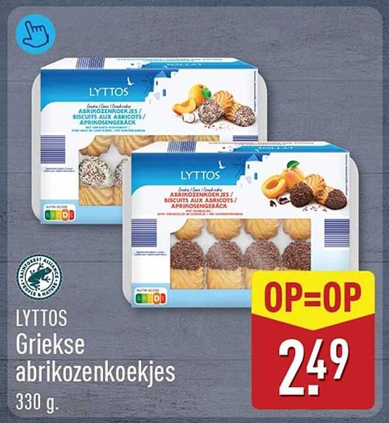 LYTTOS Griekse abrikozenkoekjes 330 g OP=OP