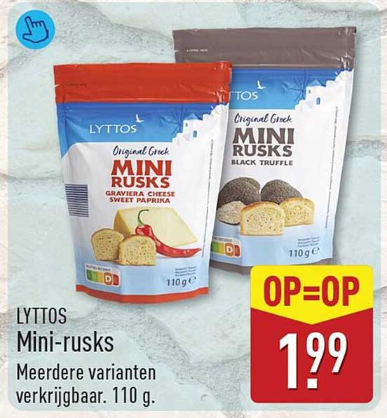 LYTTOS Mini-rusks Meerdere varianten verkrijgbaar. 110 g.