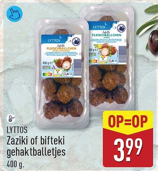 LYTTOS Zaziki of biftiki gehaktballetjes 400 g OP=OP