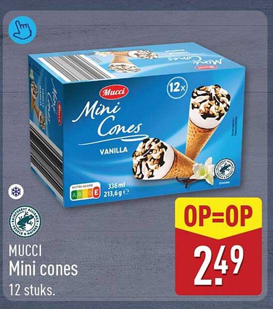 MUCCI Mini cones 12 stuks. OP=OP