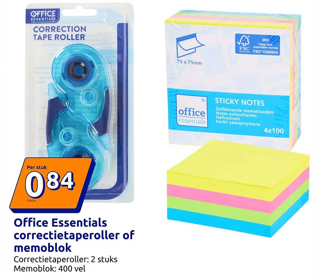 Office Essentials correctietaperoller of memoblok