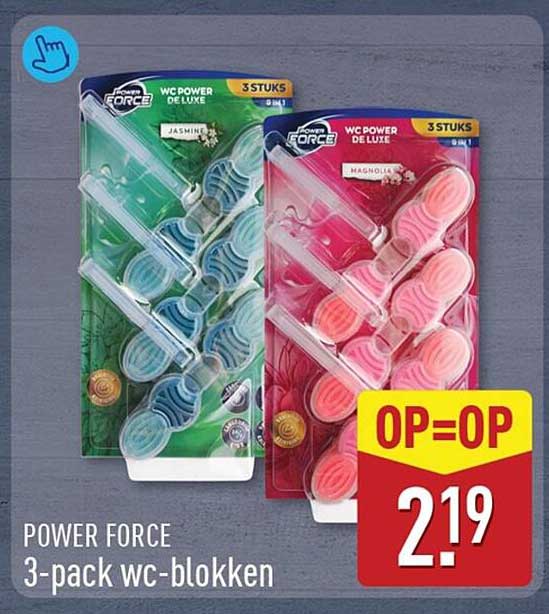 POWER FORCE 3-pack wc-blokken OP=OP