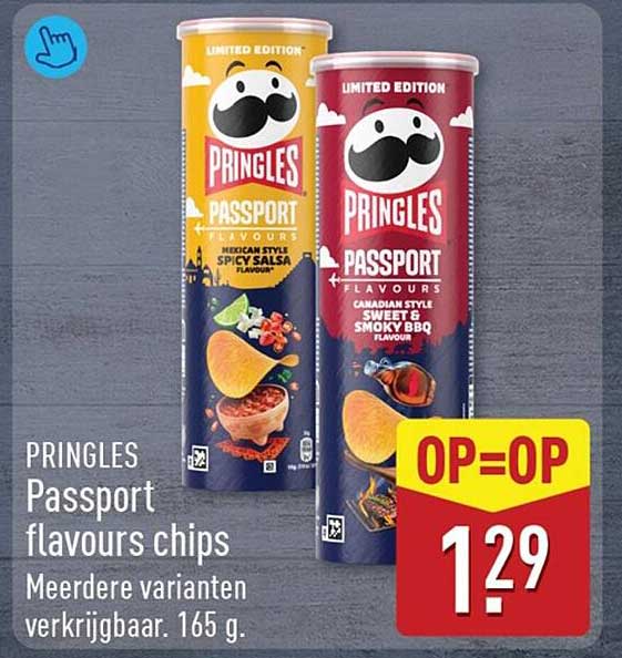 PRINGLES Passport flavours chips Meerdere varianten verkrijgbaar. 165 g. OP=OP