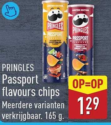 PRINGLES Passport flavours chips Meerdere varianten verkrijgbaar. 165 g. OP=OP