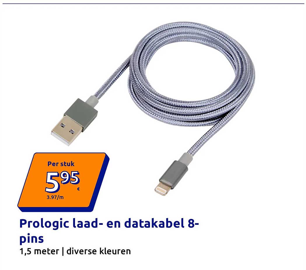 Prologic laad- en datakabel 8-pins