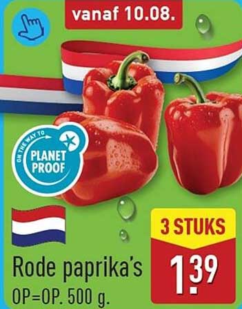 Rode paprika's 3 STUKS