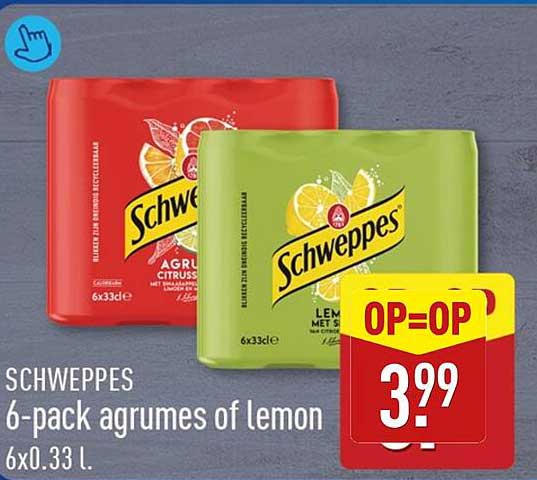 SCHWEPPES 6-pack agrumes of lemon 6x0.33 l. OP=OP