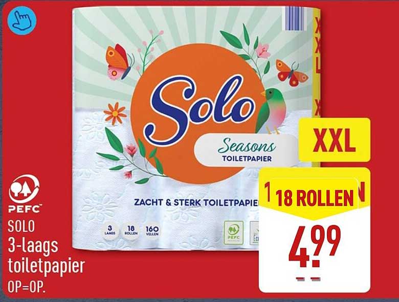 Solo 3-laags toiletpapier XXL 18 rollen