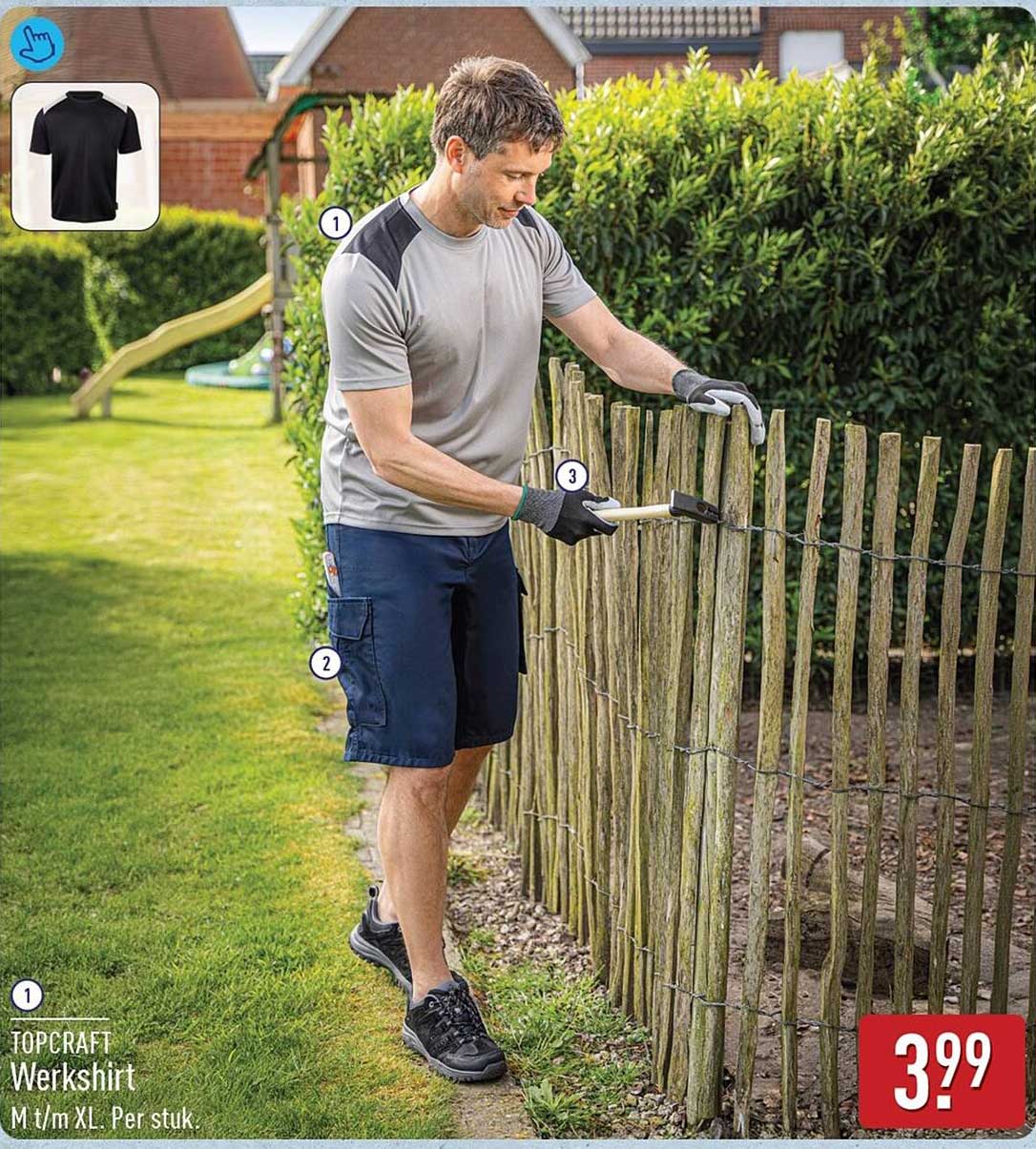 TOPCRAFT Werkshirt M t/m XL. Per stuk.