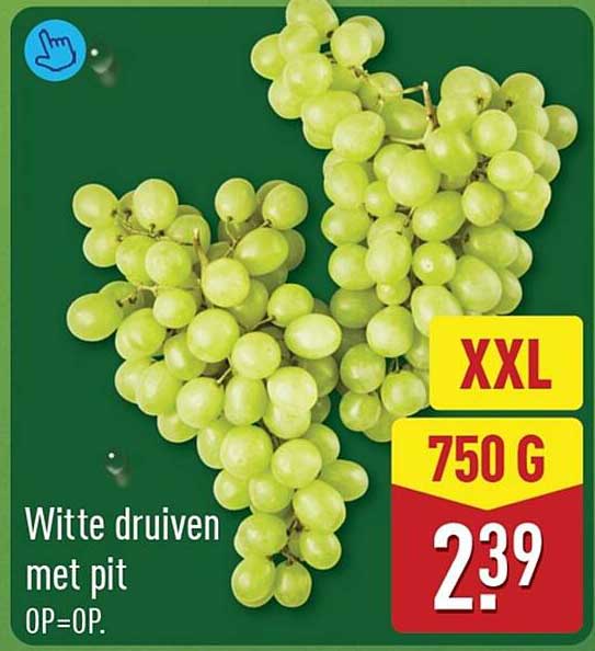 Witte druiven met pit XXL 750 g OP=OP.