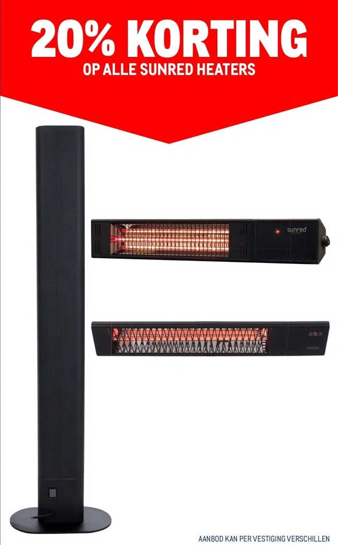 20% KORTING OP ALLE SUNRED HEATERS