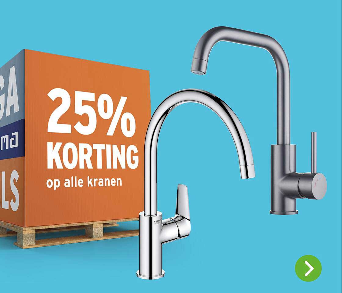 25% KORTING op alle kranen