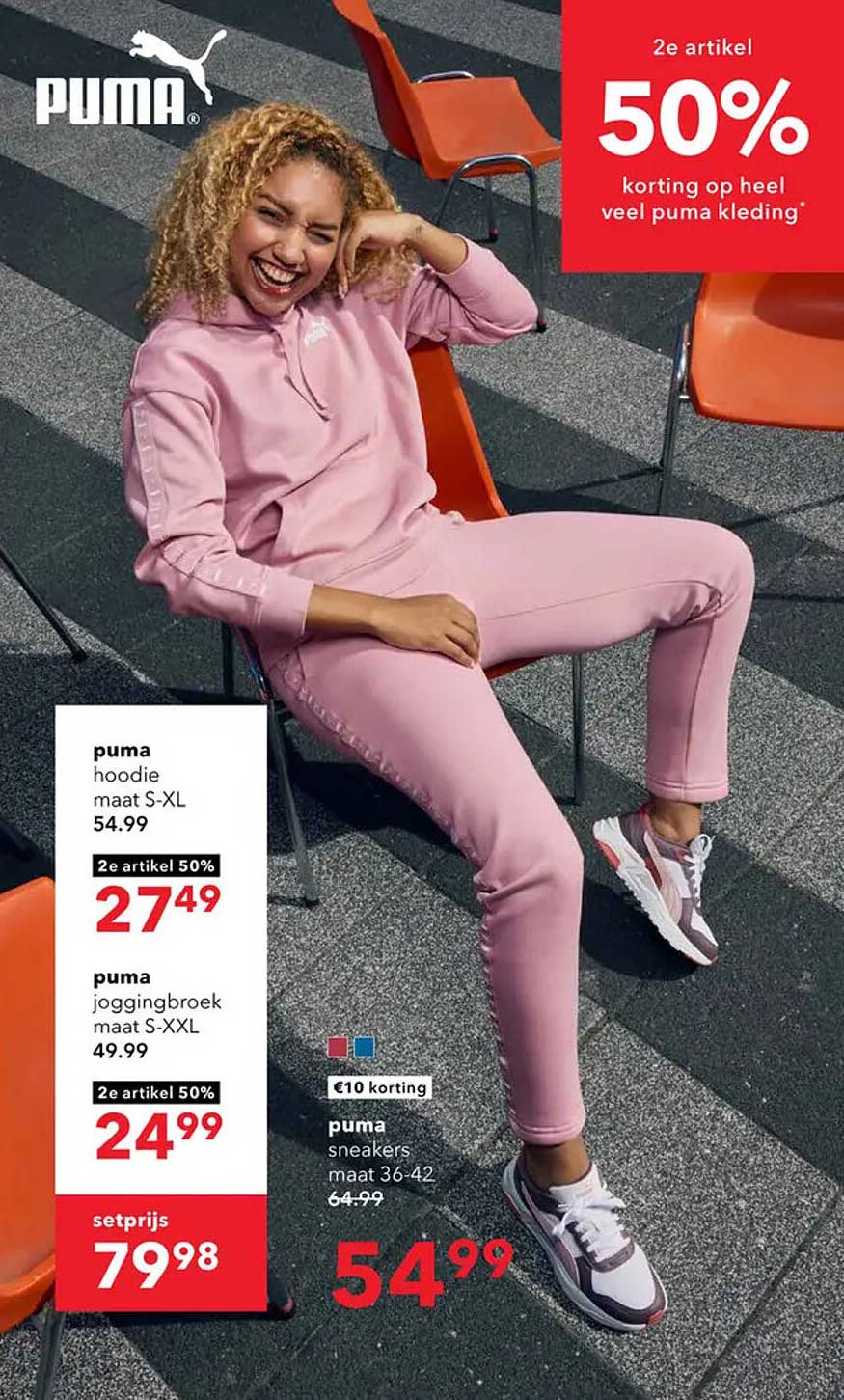 2e artikel 50% korting op heel veel puma kleding