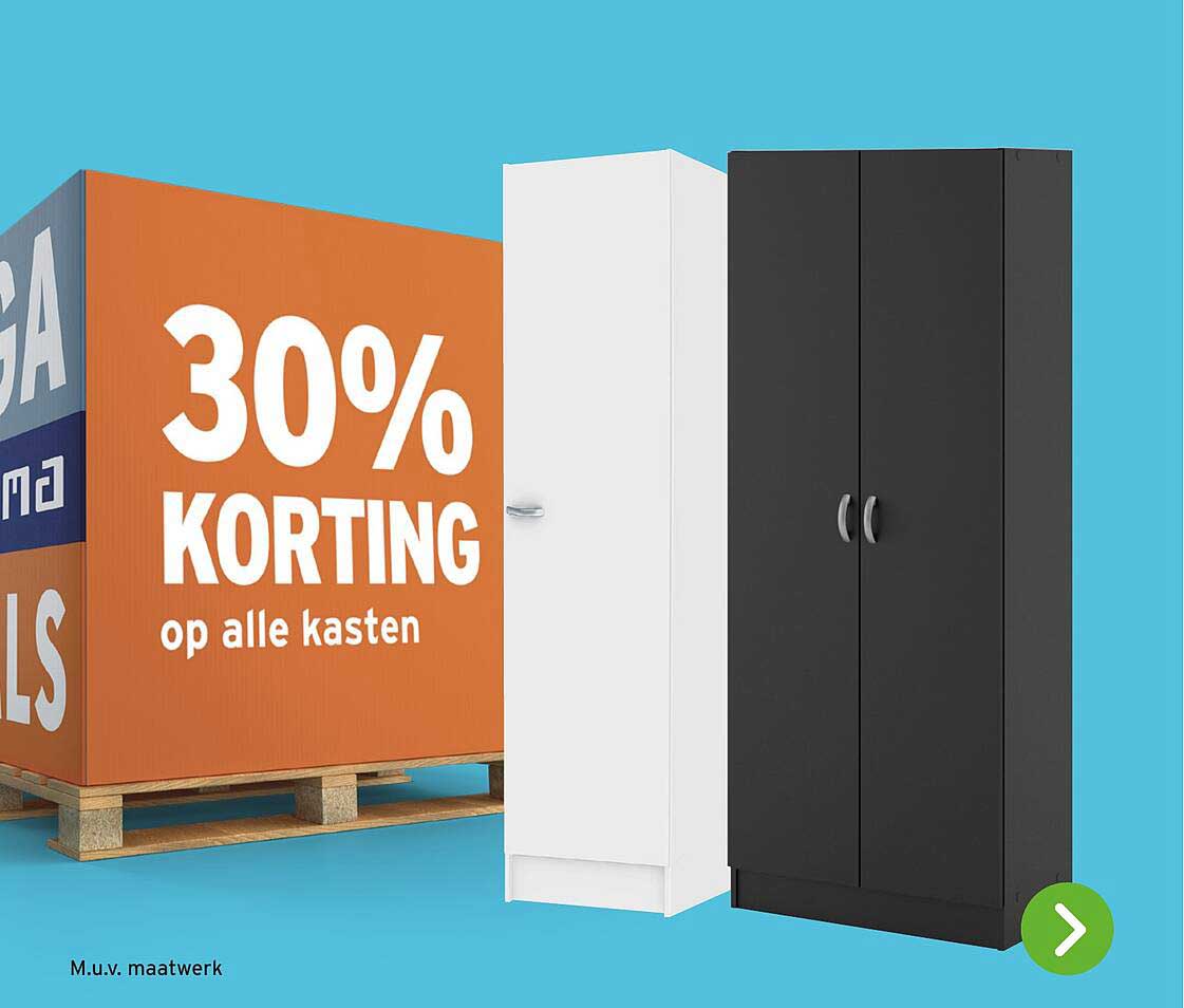 30% KORTING op alle kasten