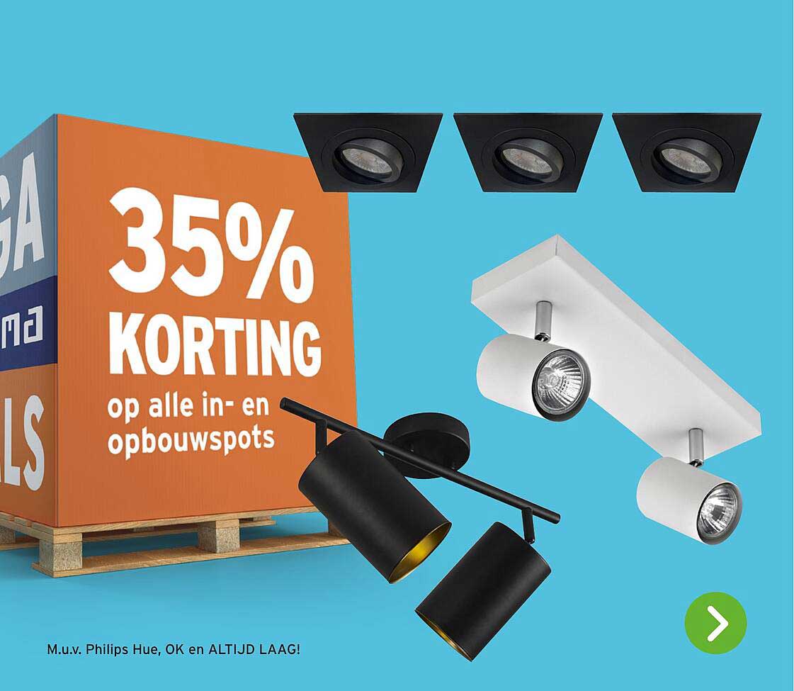 35% KORTING op alle in- en opbouwspots