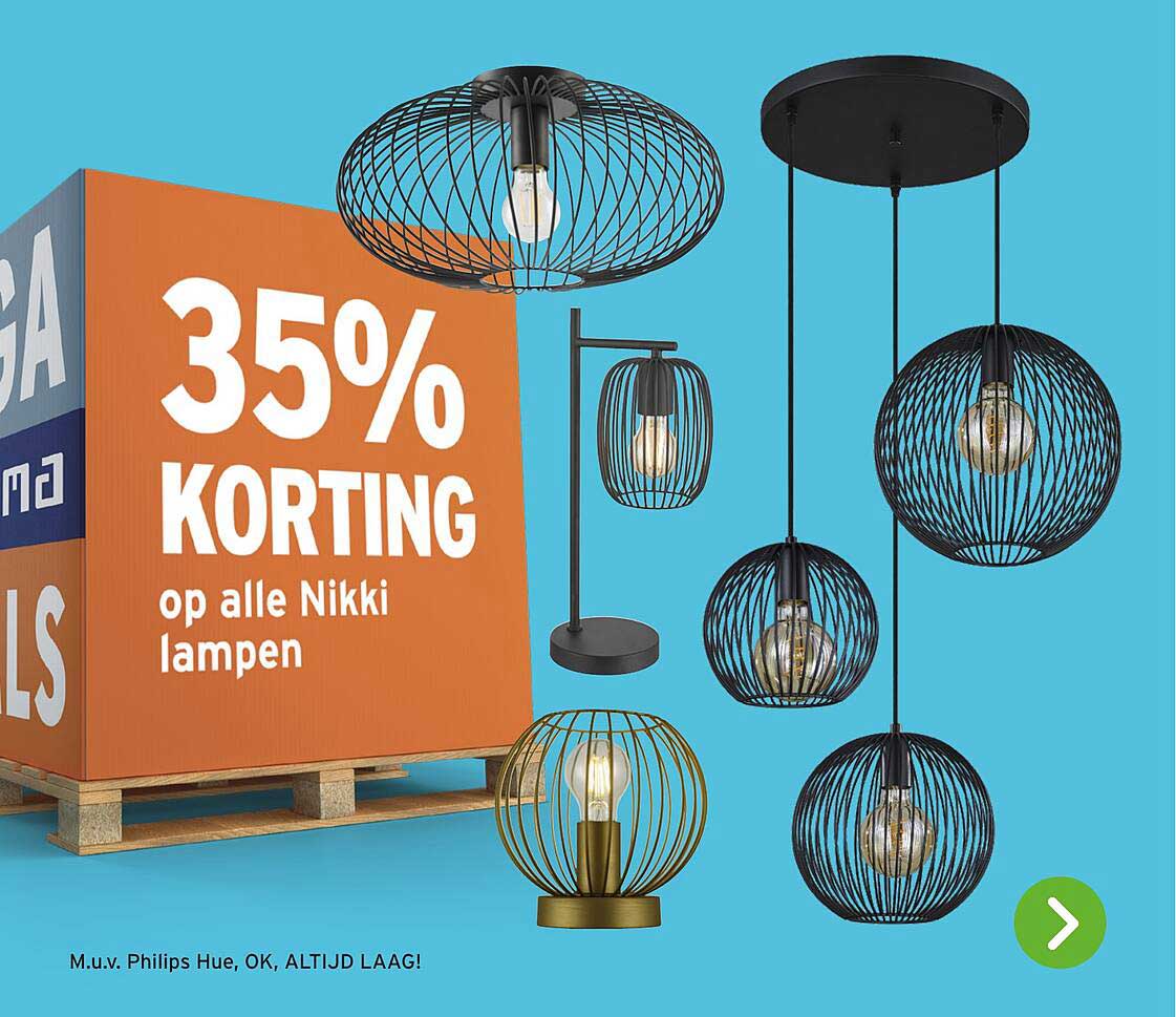 35% KORTING op alle Nikki lampen