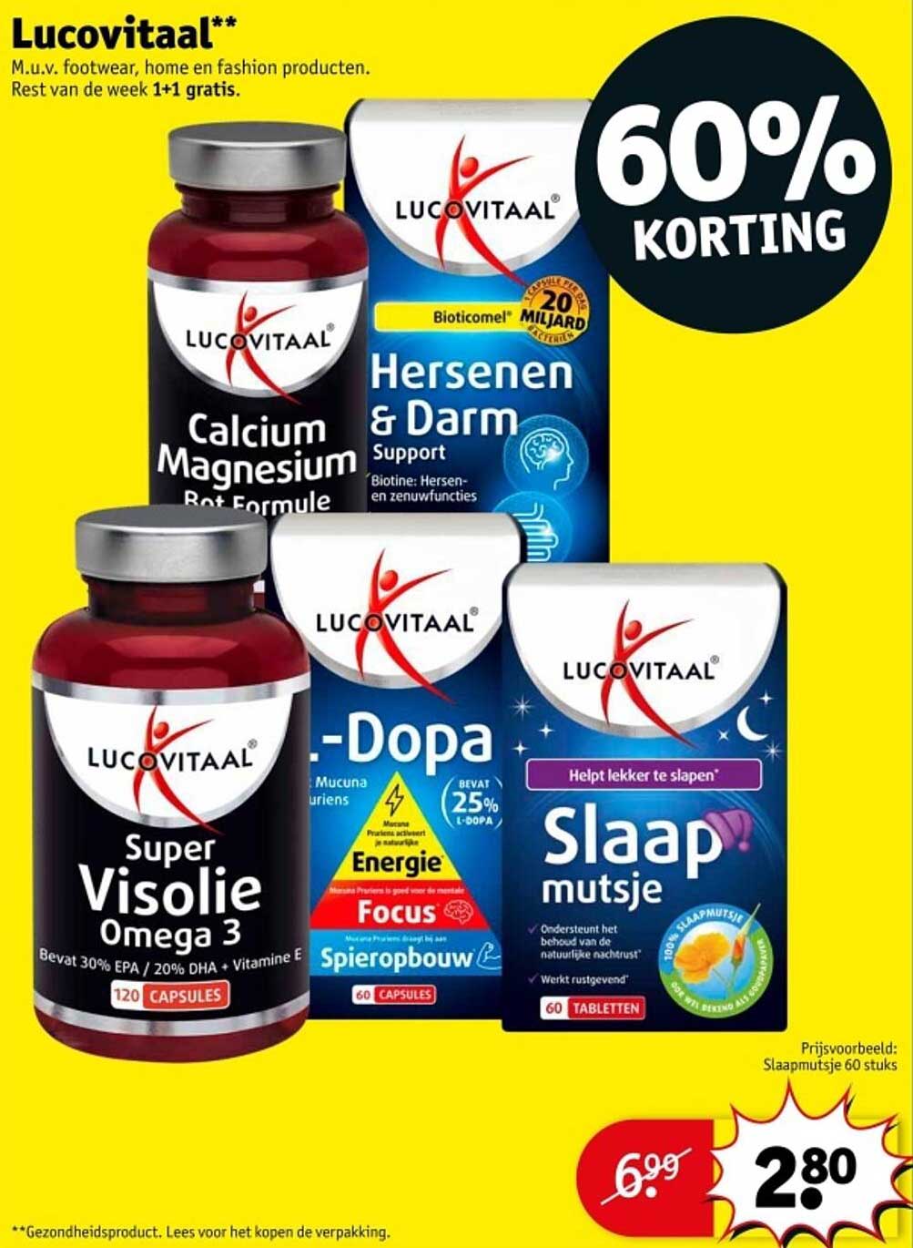 60% KORTING op Lucovitaal productslijn