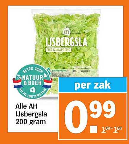 Alle AH IJsbergsla 200 gram