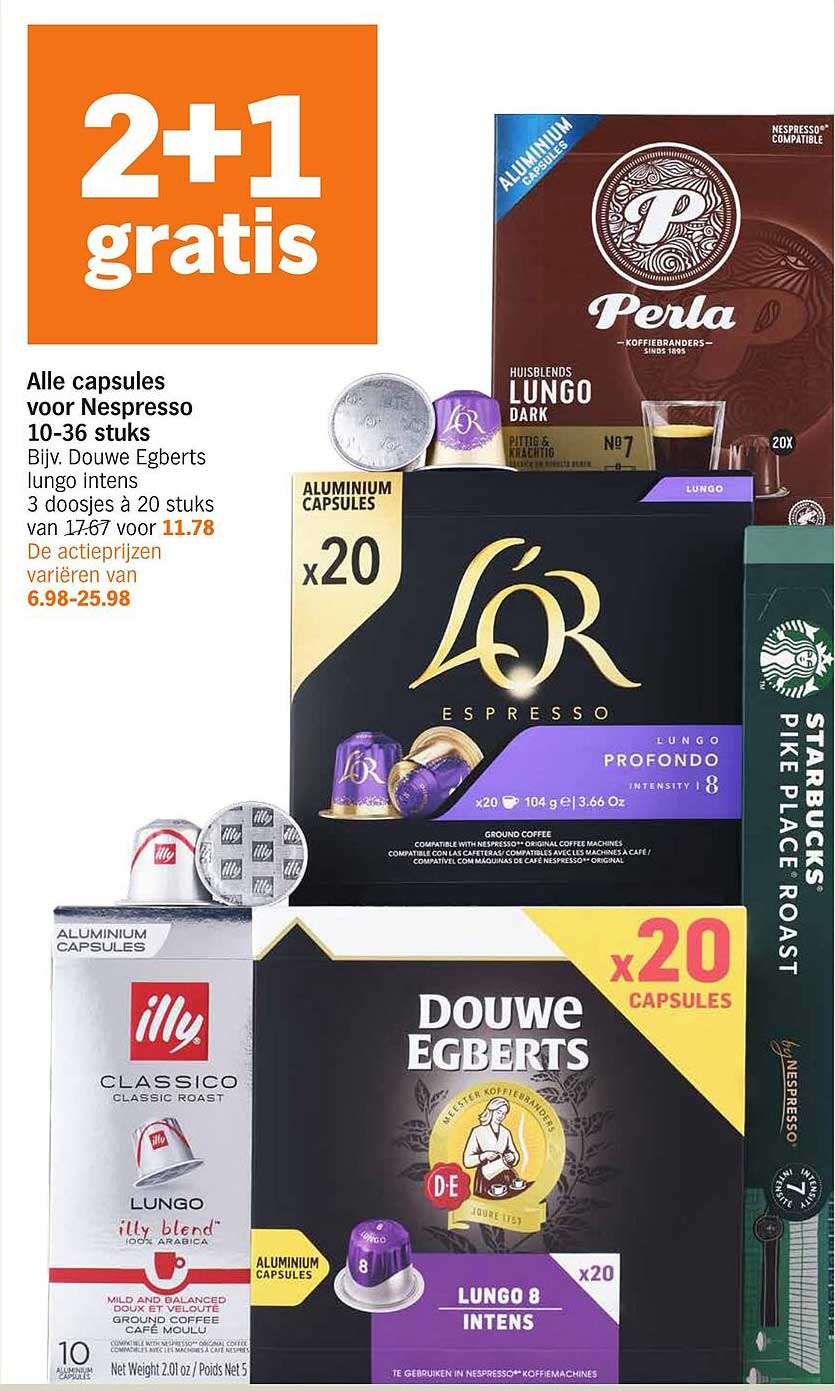 Alle capsules voor Nespresso 10-36 stuks