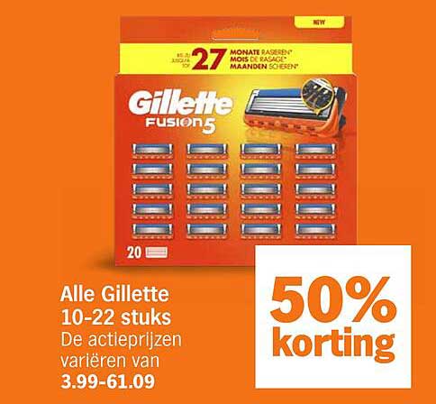 Alle Gillette 10-22 stuks