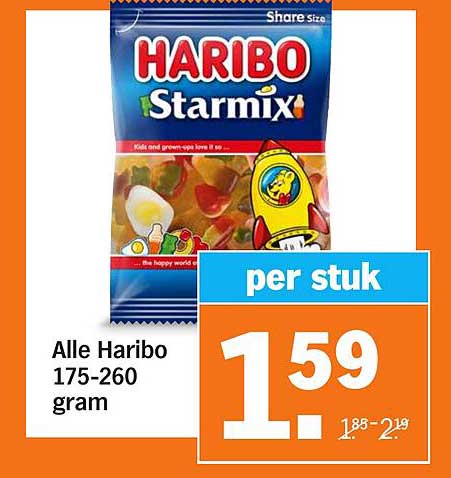 Alle Haribo Starmix 175-260 gram