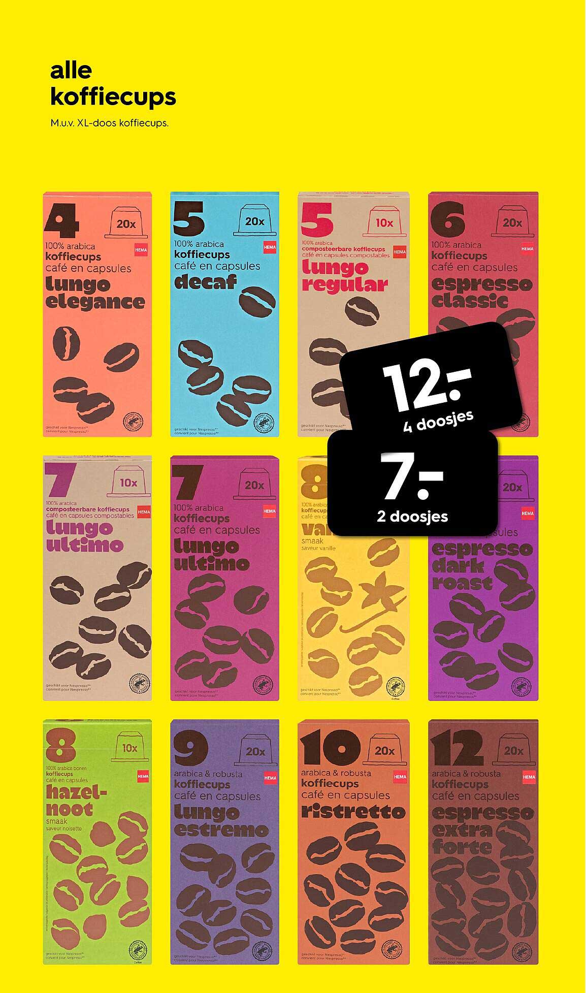 Alle koffiecups