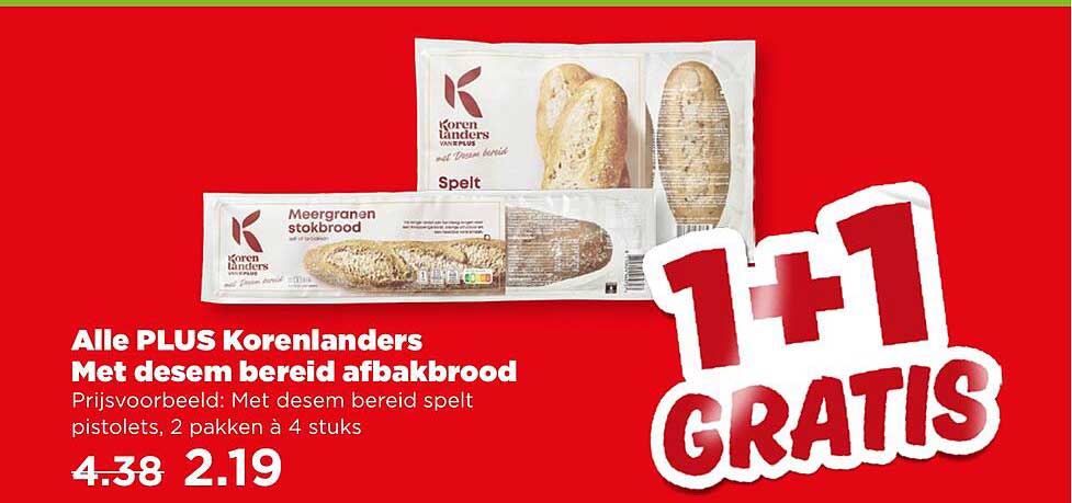 Alle PLUS Korenlanders Met desem bereid afbakbrood